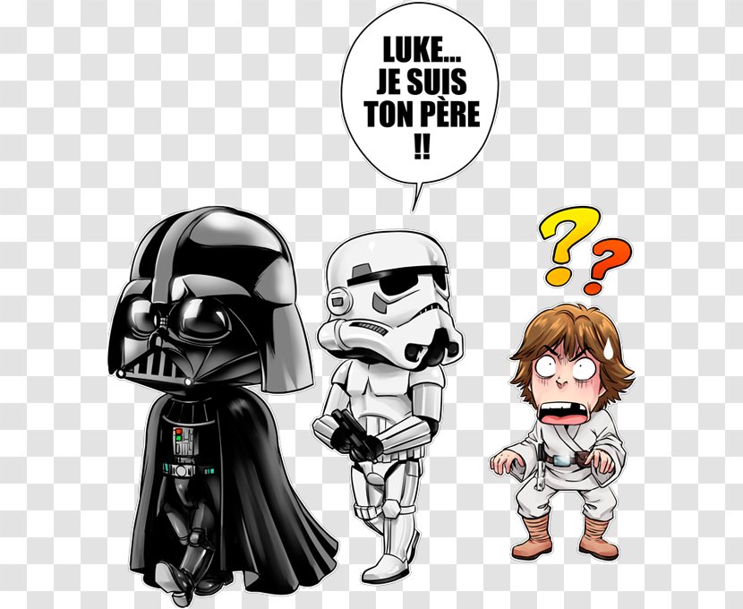 Luke Skywalker Anakin R2-D2 Stormtrooper T-shirt - Star Wars Caricatures Transparent PNG