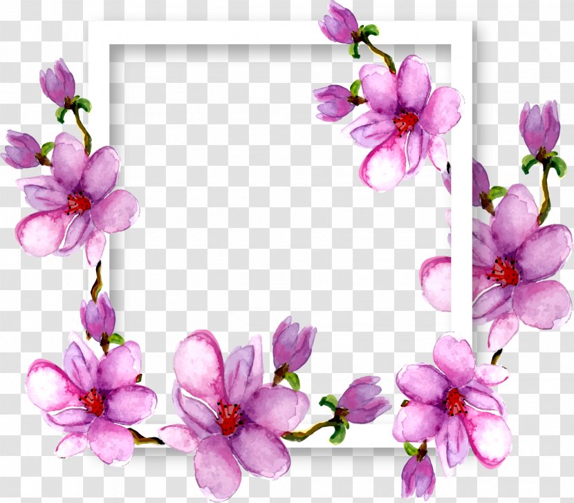 Woman Download Euclidean Vector Wallpaper - Floristry - Purple Watercolor Magnolia Flower Transparent PNG