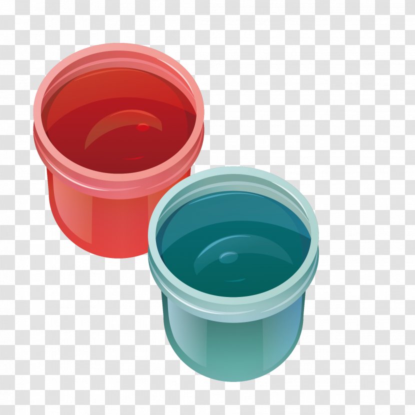 Color Bucket Image Plastic - Blue - Bowl Transparent PNG