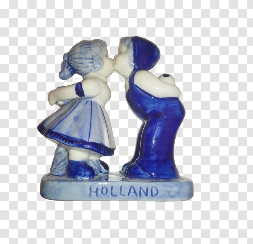 Delftware Figurine The Hague Souvenir - Porcelain - Kiss Couple Transparent PNG