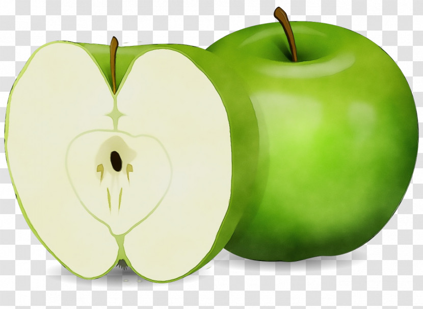 Granny Smith Green Apple Fruit Plant Transparent PNG