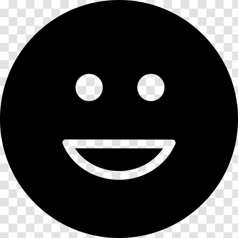 Black And White Smiley Head - Smile - Button Transparent PNG