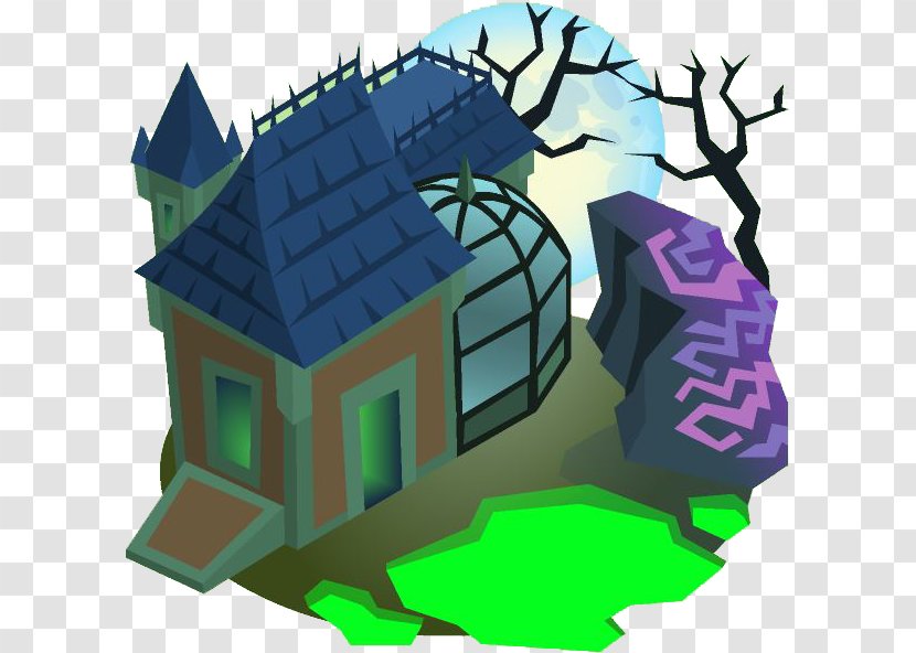 Haunted House Cartoon - Hut - Tree Transparent PNG