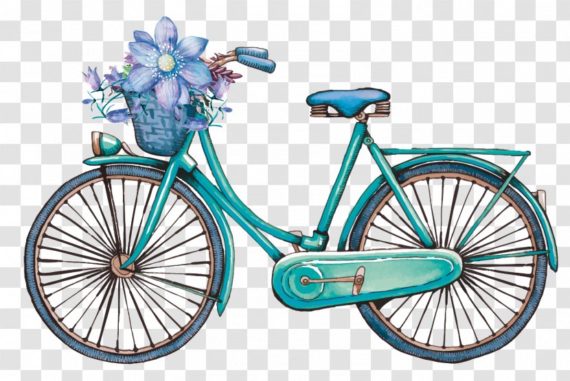 Bicycle Frames Cycling Step-through Frame Floral Design - Part Transparent PNG