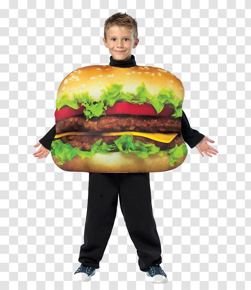 Hamburger Adult Cheeseburger Costume Halloween - Party City - Child Transparent PNG