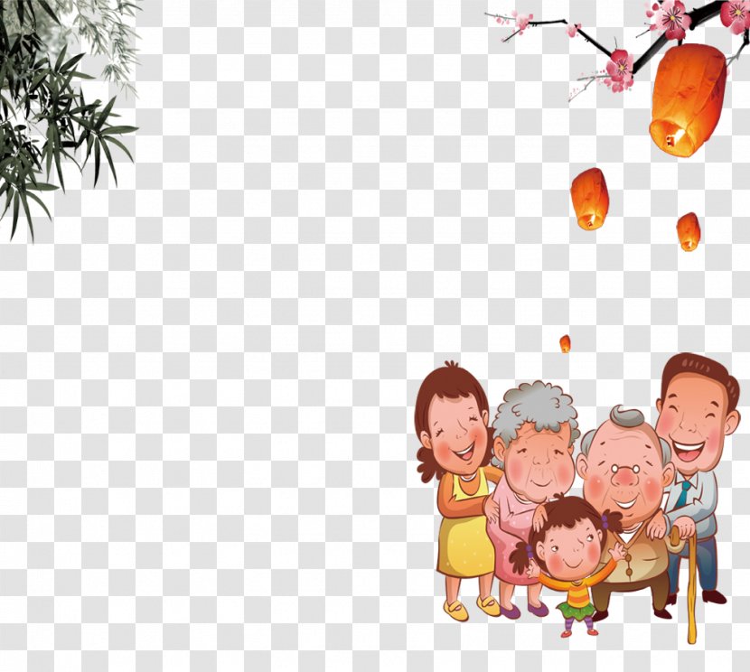Cartoon Family Sticker Illustration - Material - A Happy Transparent PNG