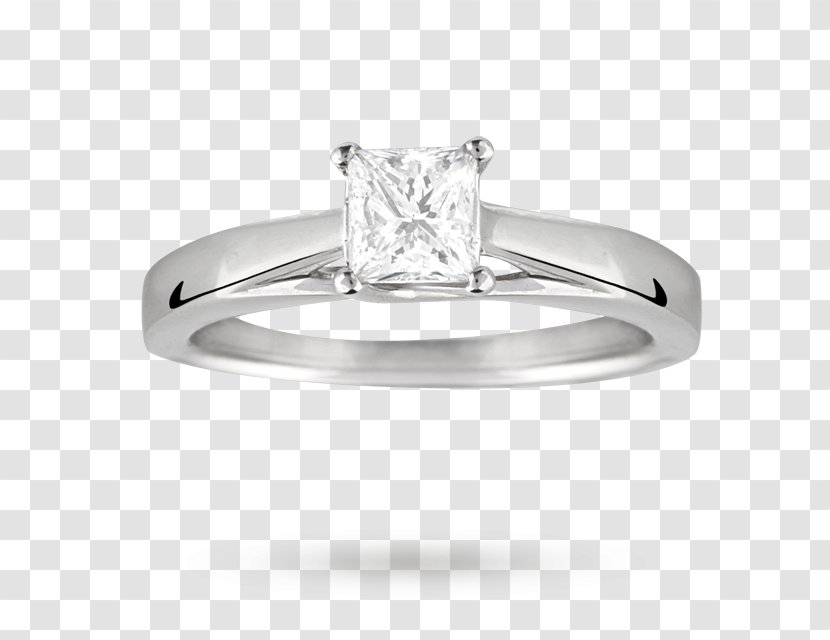 Diamond Wedding Ring Princess Cut Engagement - Gold Transparent PNG