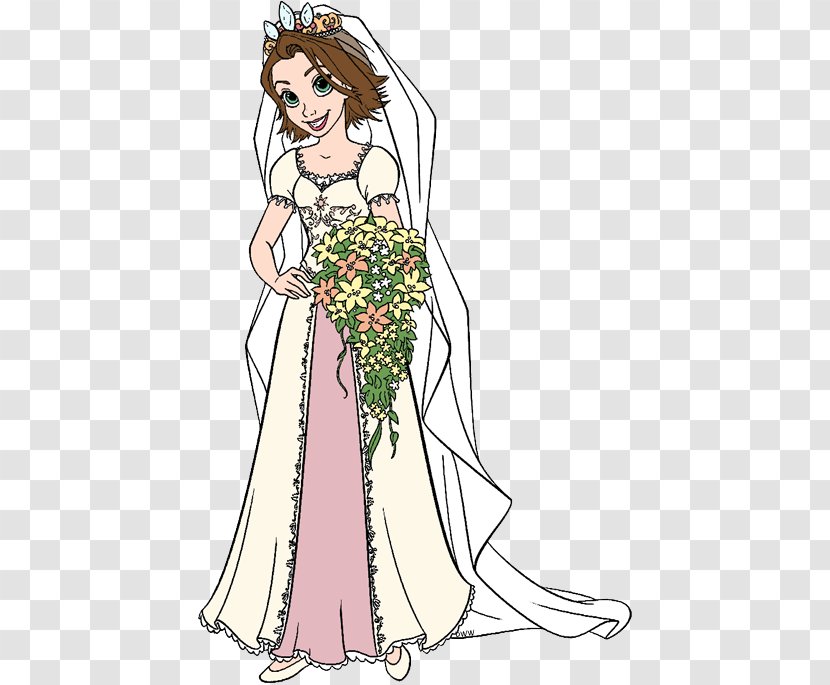 Floral Design Gown Tangled Flynn Rider Wedding Dress - Tree Transparent PNG