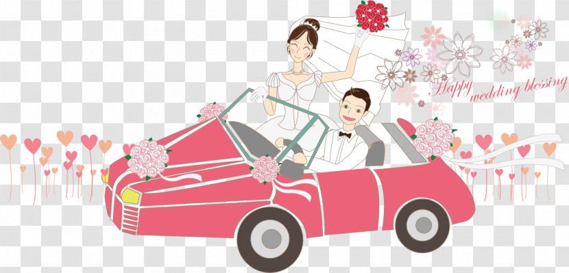 Cartoon Illustration - Product Design - Couple Driving A Car Transparent PNG