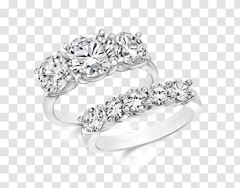 Wedding Ring Silver Bling-bling Body Jewellery - Rings - Set Transparent PNG