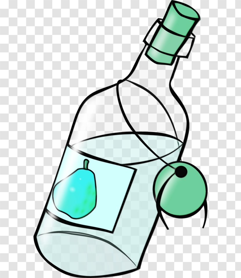 Wine Glass - Royaltyfree - Line Art Bottle Transparent PNG