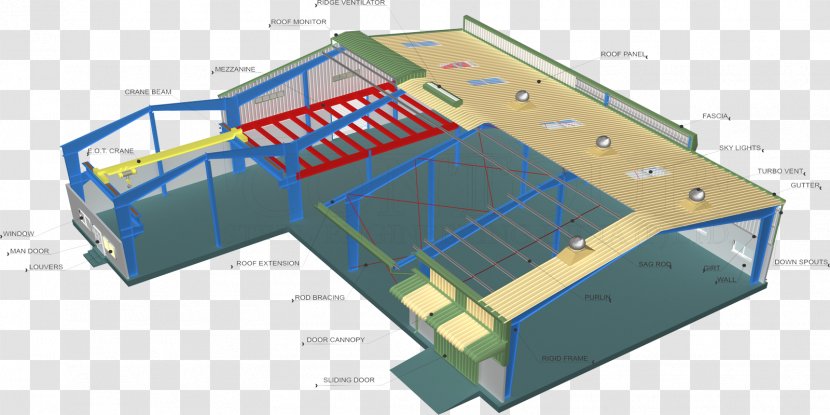 Pre-engineered Building Architectural Engineering Steel Manufacturing - Beam - Structure Transparent PNG