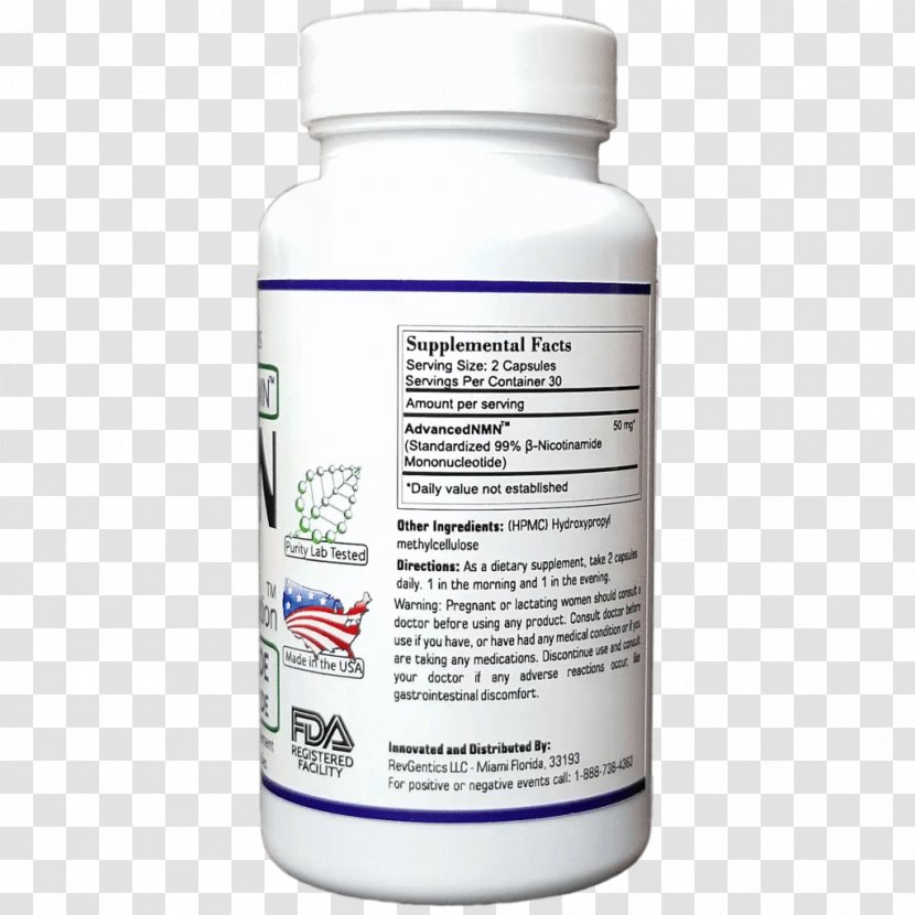 Dietary Supplement Nicotinamide Mononucleotide Adenine Dinucleotide Life Extension - Tablet Transparent PNG