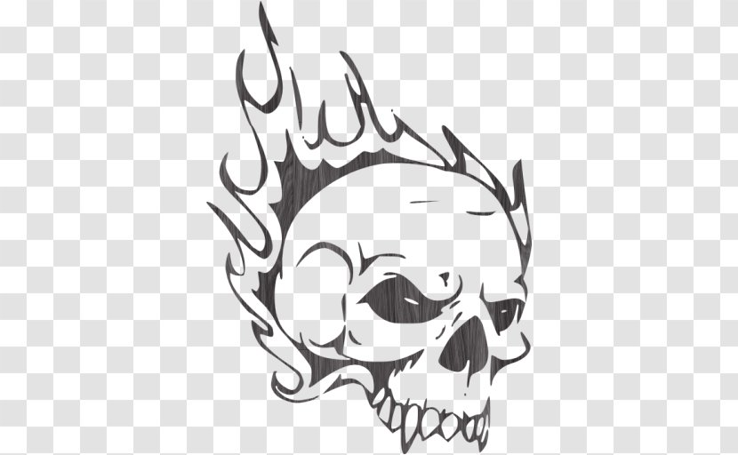 Airbrush Stencil Skull Drawing Schablone - Monochrome Transparent PNG