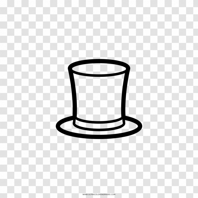 Drawing Coloring Book Top Hat Black And White Transparent PNG