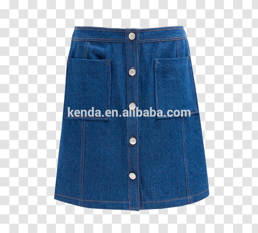 Denim Cobalt Blue Waist Jeans Shorts - Short Skirt Transparent PNG