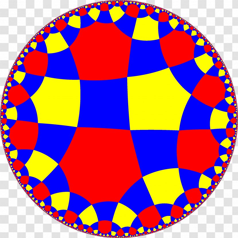 Tessellation Hyperbolic Geometry Honeycomb Uniform Tiling - Yellow Transparent PNG