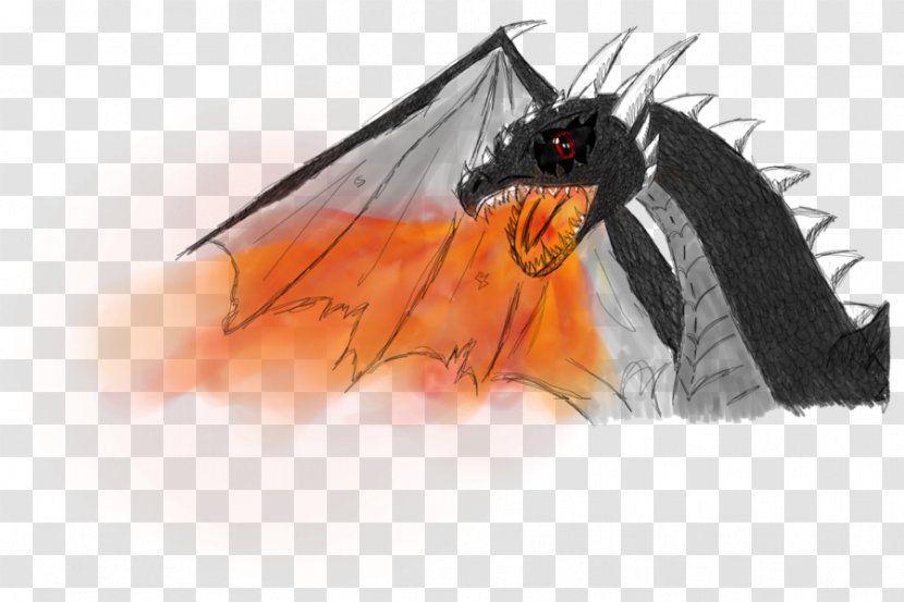 Drawing /m/02csf - Orange - Fire Breathing Dragon Transparent PNG
