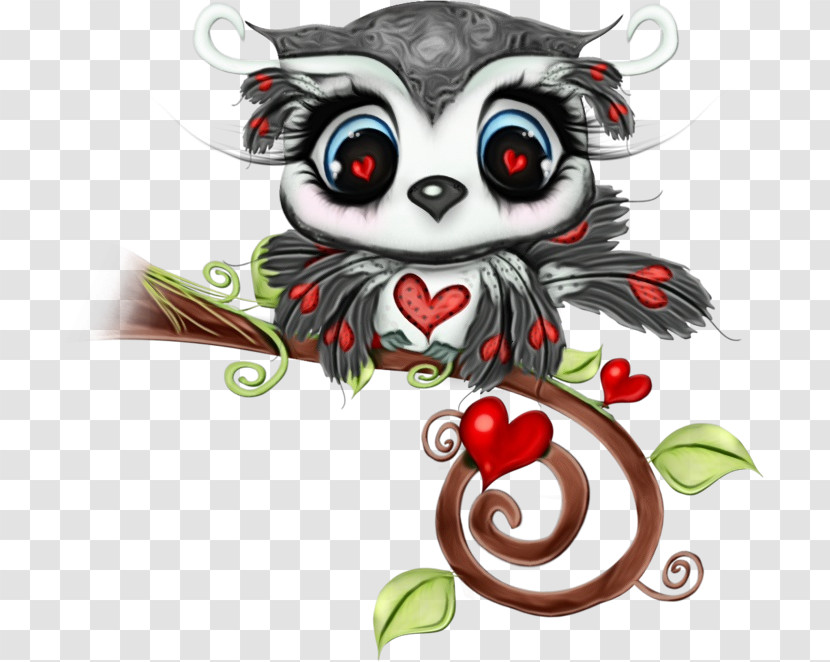Cartoon Lemur Heart Transparent PNG
