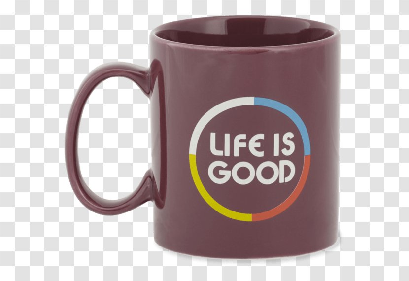 Coffee Cup Life Is Good Adult Jakes Circle Mug, Wild Plum, One Size Product Design - Mug - Rainbow Flip Flop Transparent PNG