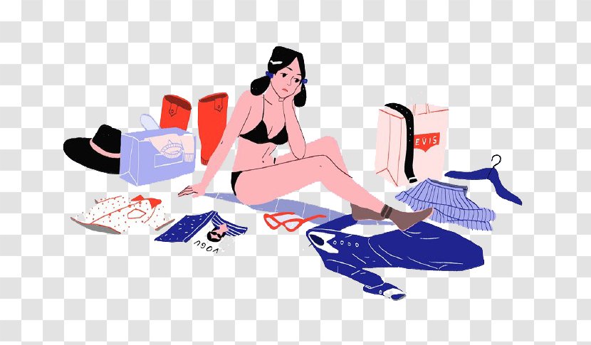 Cartoon Baranovskiy Illustrator Illustration - Woman Wearing Swimsuit Transparent PNG
