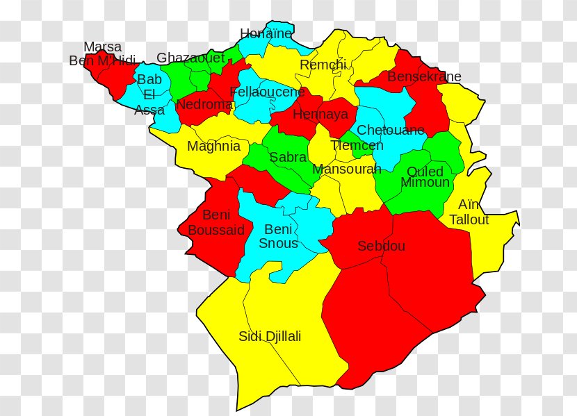 Tlemcen Wilayah Sebdou Districts Of Algeria Beni Snous - Communes De La Wilaya Transparent PNG