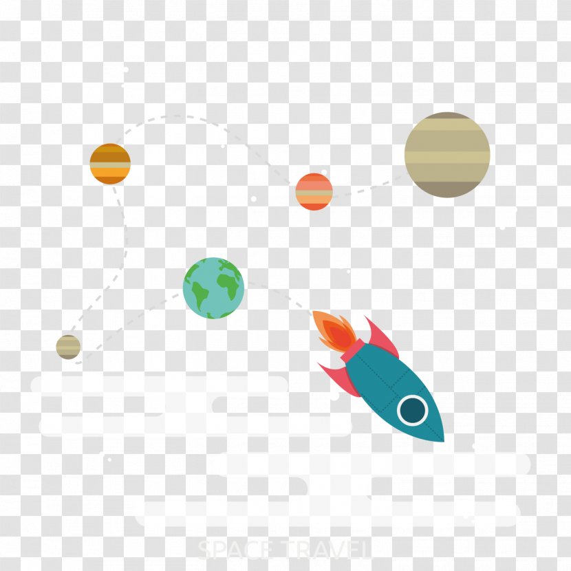 Cartoon Illustration - Transparency And Translucency - Rocket Planet Transparent PNG