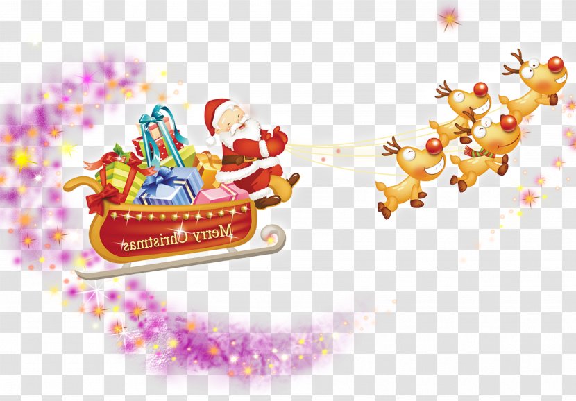Santa Claus Reindeer Christmas - Drawing - Driving Car Color Deer Gifts Pattern Transparent PNG