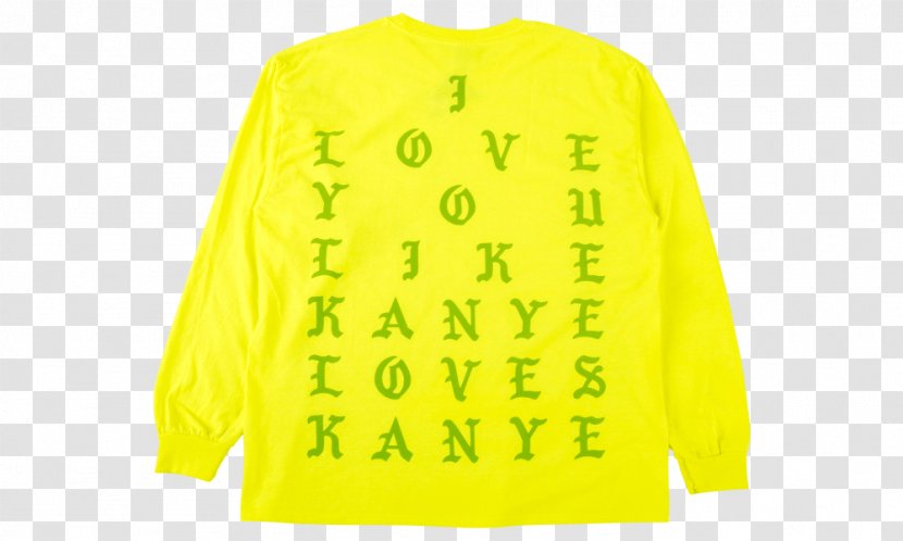 Long-sleeved T-shirt Saint Pablo Tour I Love Kanye - Adidas Yeezy Transparent PNG