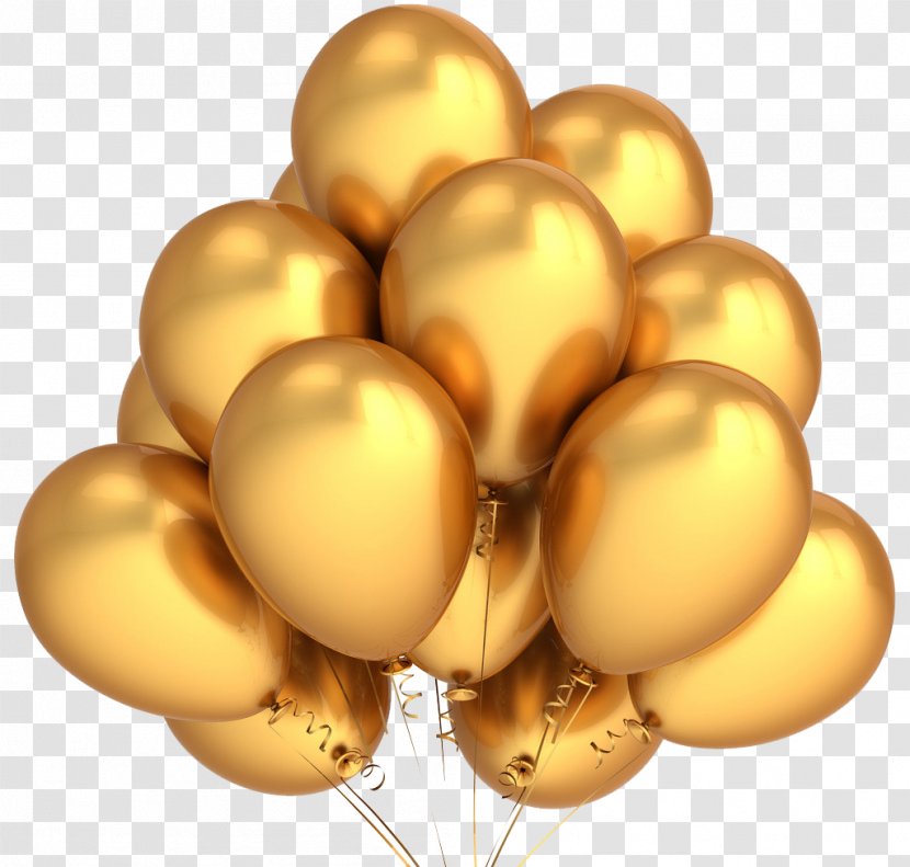 Balloon Gold Birthday Party Clip Art - Egg - Balloons Transparent PNG