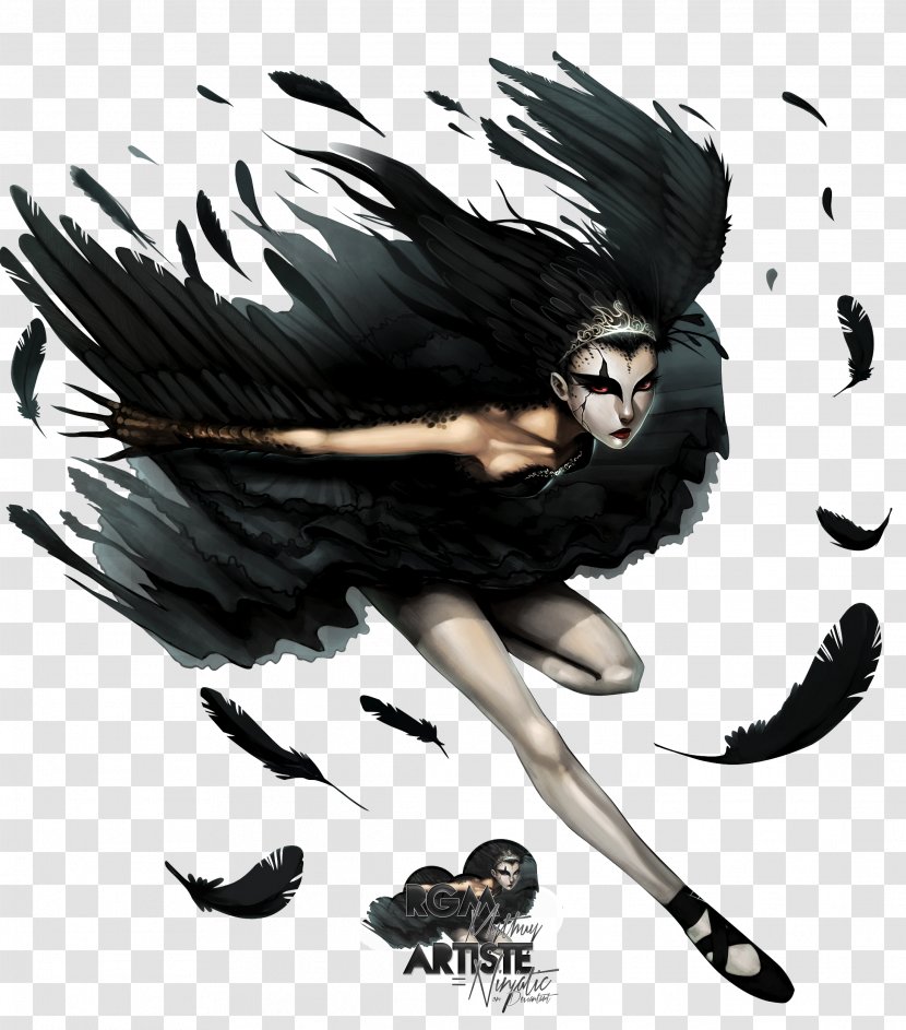 Work Of Art Drawing Ballet Painting - Silhouette - Black Swan Transparent PNG