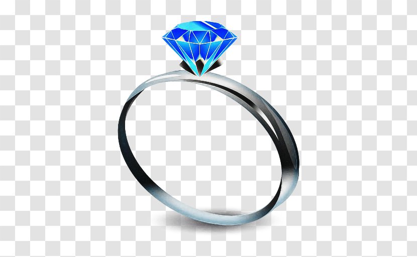 Wedding Ring Silver - Blue - Crystal Transparent PNG