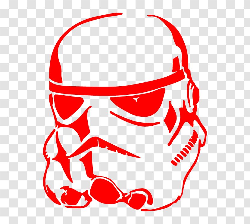 Stormtrooper Anakin Skywalker Clone Trooper Stencil R2-D2 - Red Transparent PNG