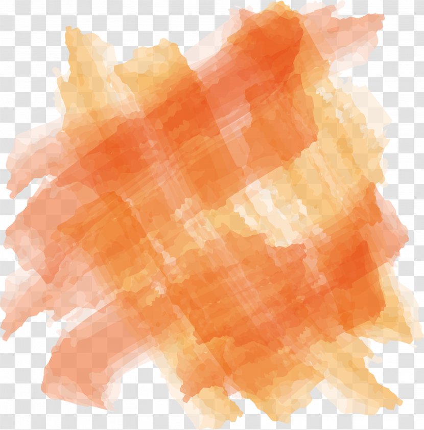 Orange Watercolor Painting Paintbrush - Cross Out The Brush Transparent PNG