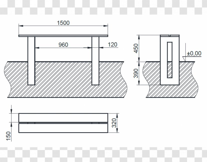 Concrete /m/02csf Drawing Diagram - Bench - Ivory Transparent PNG