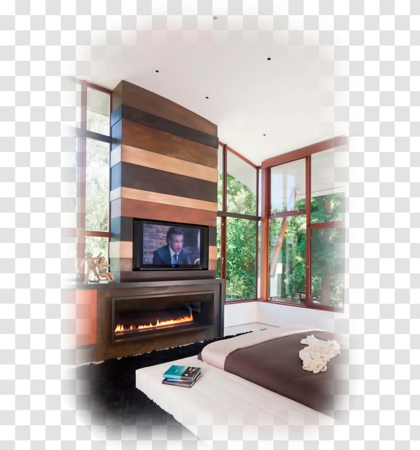 Electric Fireplace Living Room Interior Design Services - House Transparent PNG