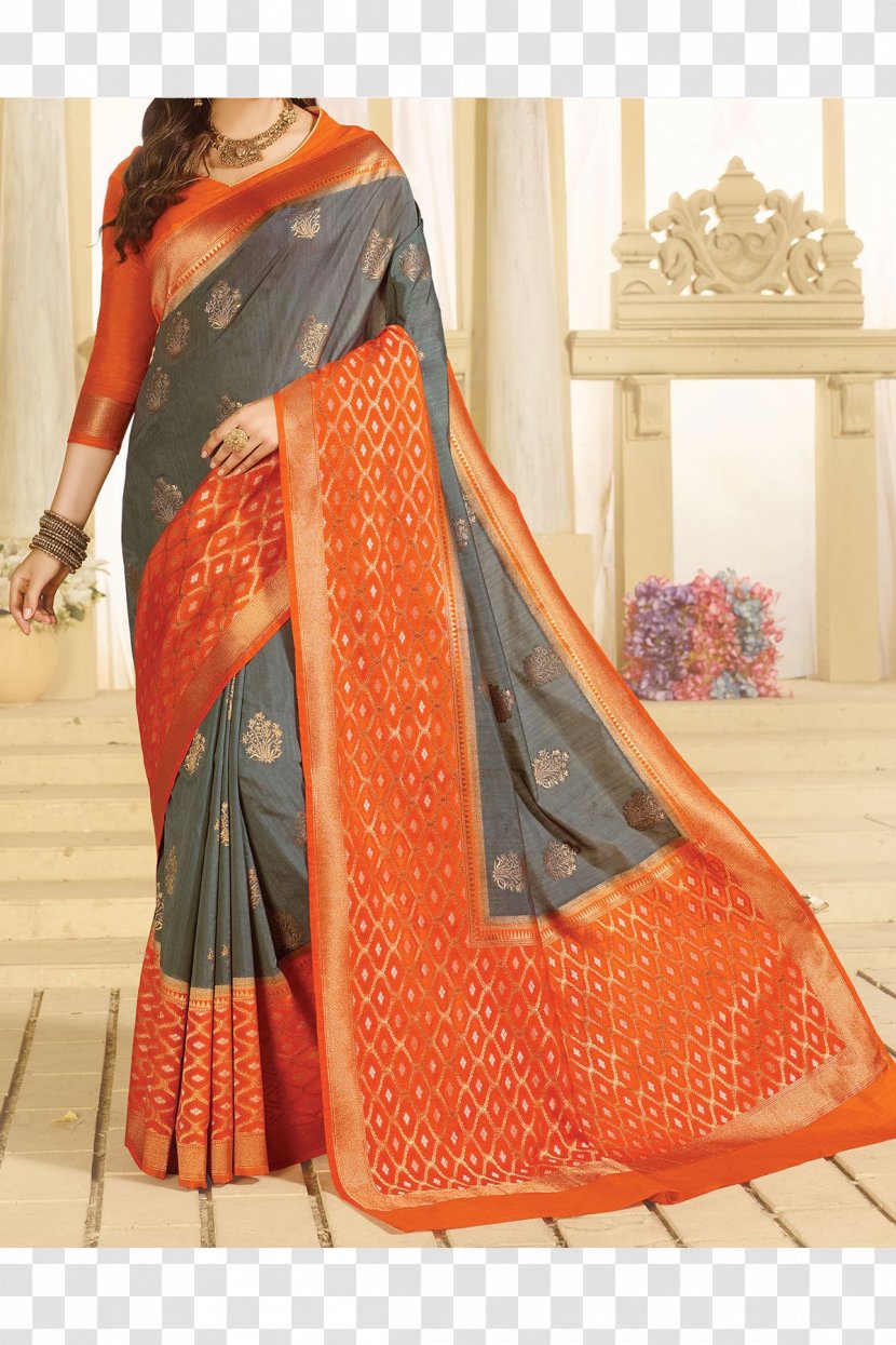 Zari Tussar Silk Textile Handloom Saree - Banarasi Sari - Lehenga Transparent PNG