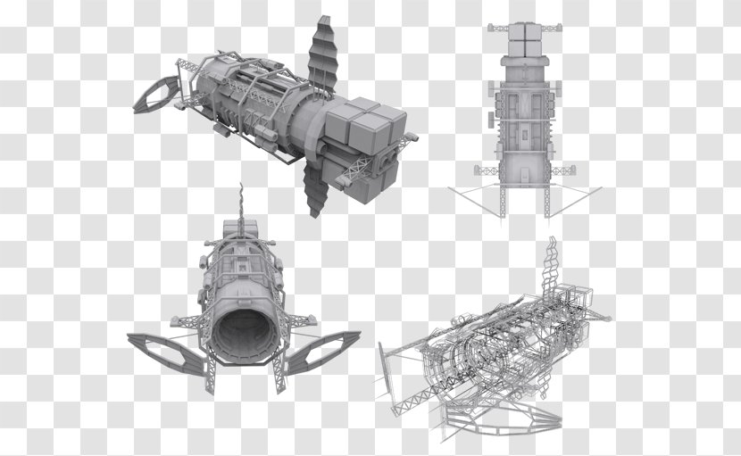 CGTrader Spacecraft 3D Modeling Low Poly Concept Art - Ship Transparent PNG