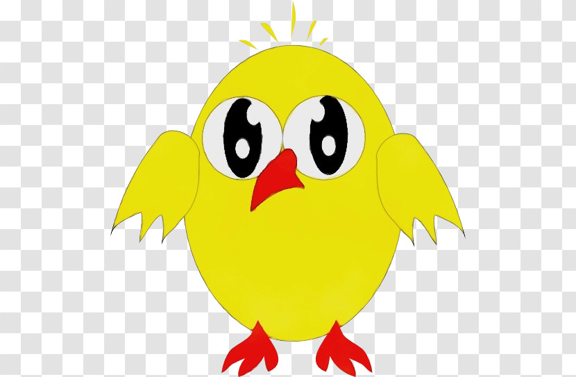 Cartoon Yellow Bird Beak Wing Transparent PNG