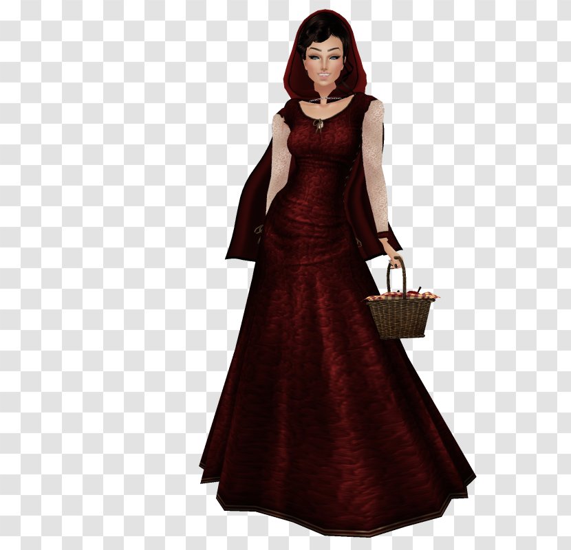 Gown Dress Shoulder Maroon Transparent PNG