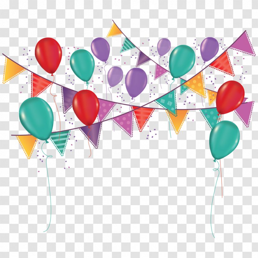 Party Birthday Carnival Ornament Toy Balloon - Petal - Pull Flag Transparent PNG