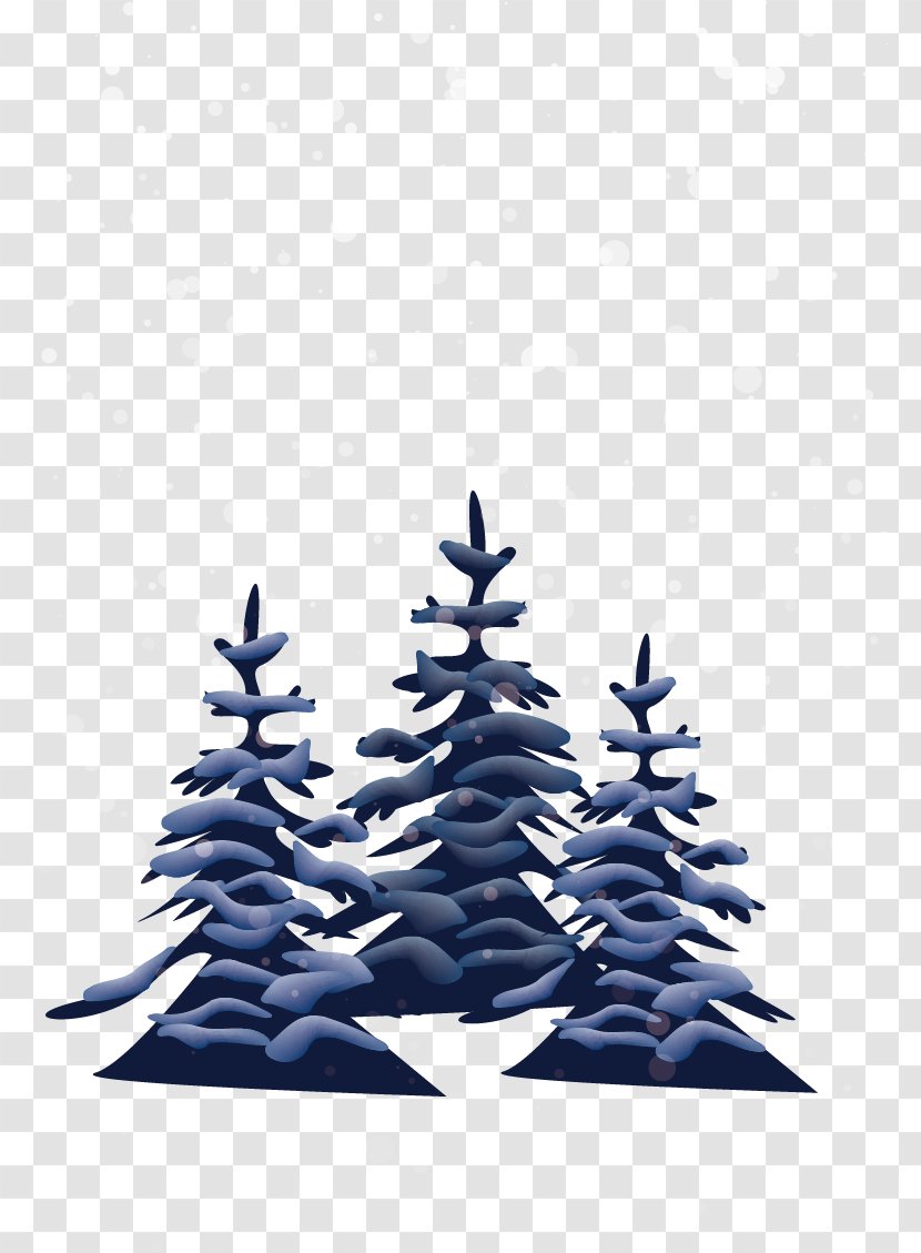 Spruce Daxue Winter - Blue Trees Material Transparent PNG