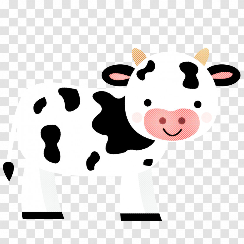 Cartoon Dairy Cow Bovine Snout Line Transparent PNG