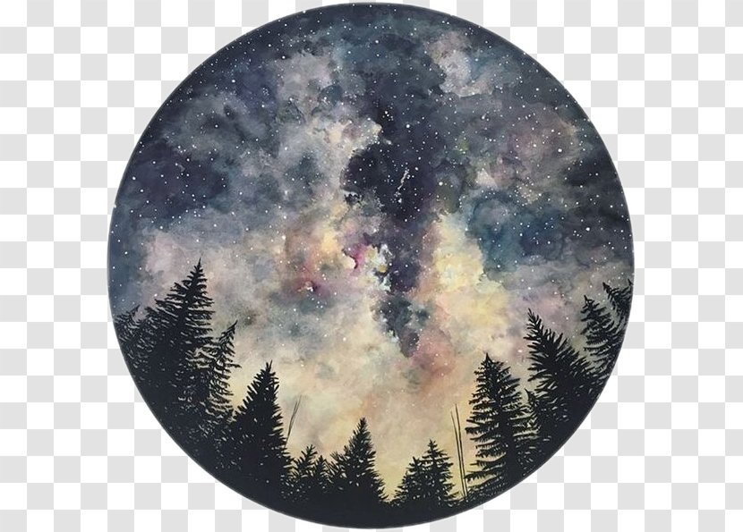 Art Watercolor Painting Drawing Sketchbook - Commission - Night Sky Transparent PNG