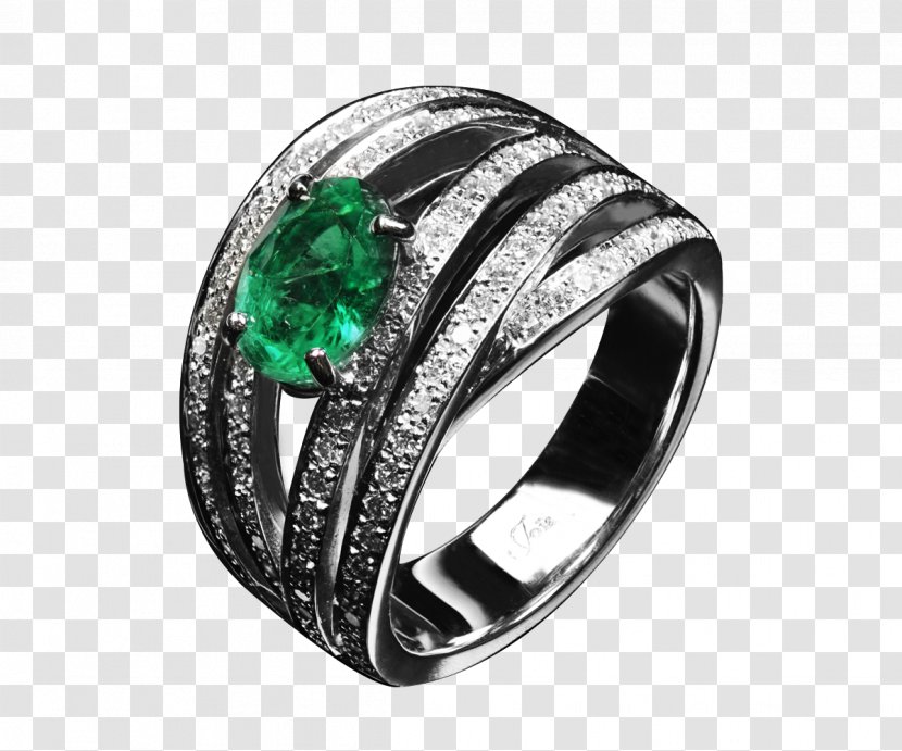 Emerald Wedding Ring Diamond Transparent PNG