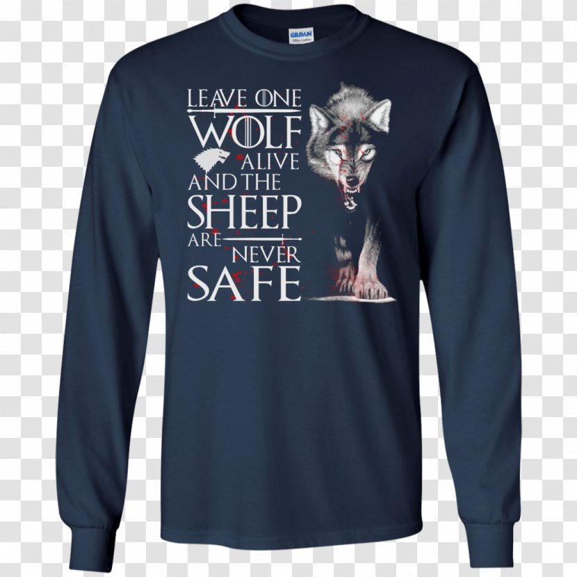 Long-sleeved T-shirt Hoodie Gray Wolf - Long Sleeved T Shirt - Sheep Material Transparent PNG