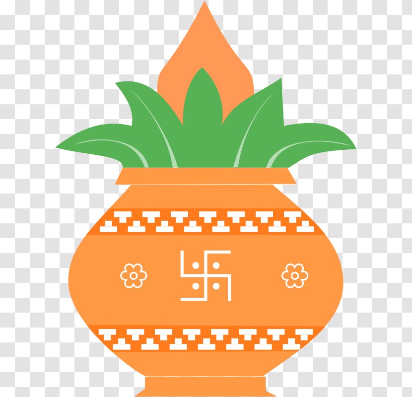 Kalash Symbol Weddings In India Clip Art - Flowering Plant - Orange Flower Transparent PNG