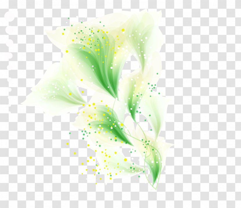 Green Euclidean Vector Flower - Petal - Beautiful Background Transparent PNG