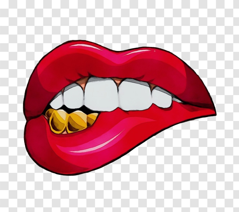 Cartoon Tooth Lips Heart Transparent PNG