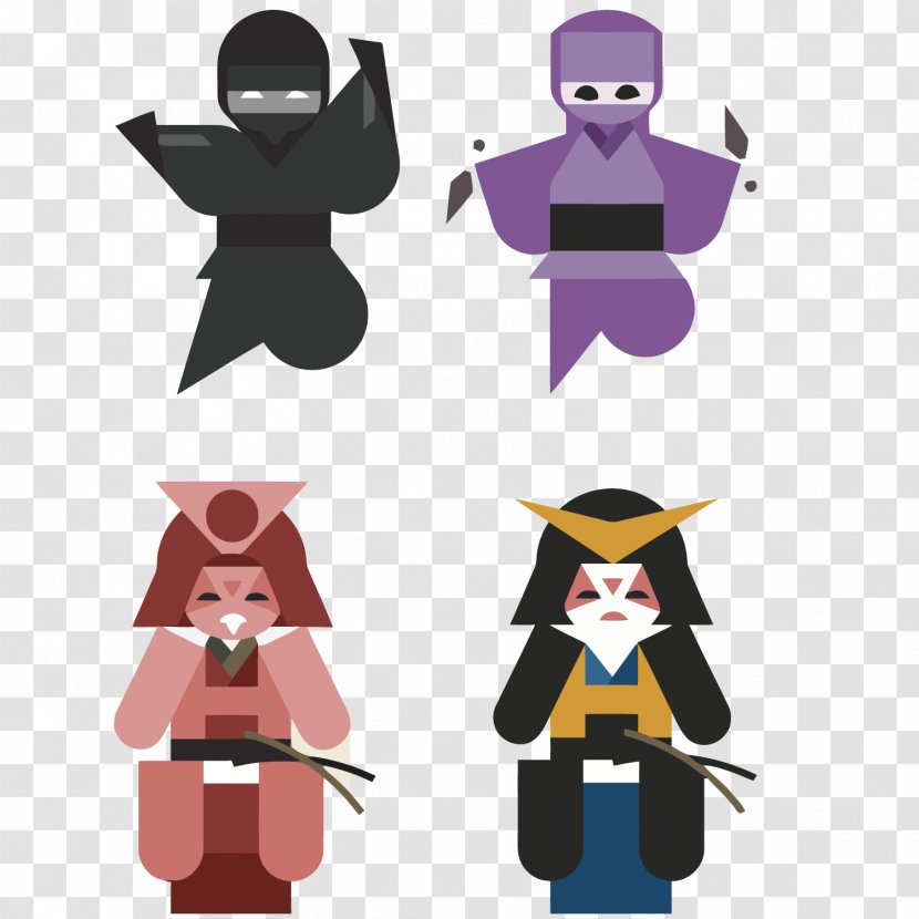 Culture Of Japan Cartoon Illustration - Noh - Four Ninja Transparent PNG